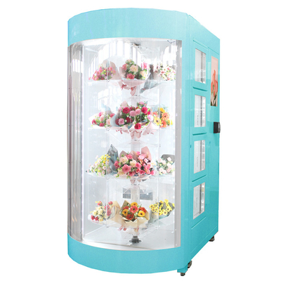 A máquina de venda automática da flor do pagamento do dinheiro com moeda opera a temperatura da umidade controlada