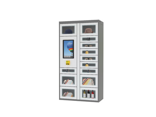 A moeda refrigerou não a máquina de venda automática robótico do petisco nenhum sistema de refrigeração