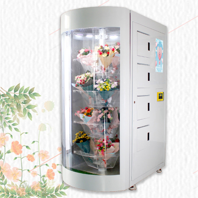 Máquina de venda automática fresca da flor do ODM LCD do OEM com prateleira transparente