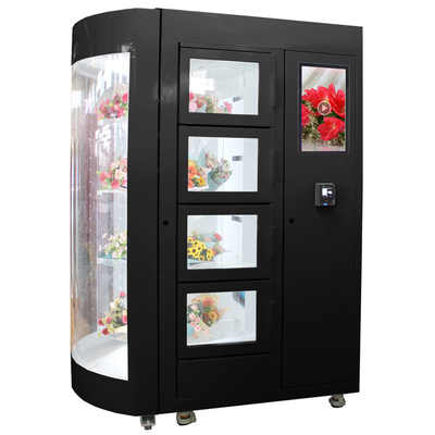 24 horas de máquina de venda automática fresca exterior da flor cortada para ramalhetes florais da loja